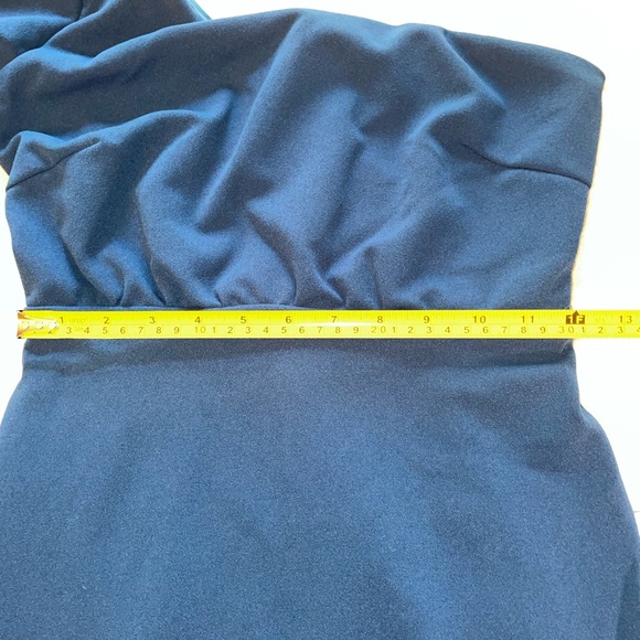 Lulus Ultimate Poise Teal Blue One-Shoulder Midi Dress with Balloon Sleeve - Picture 5 of 8